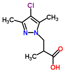 3-(4-CHLORO-3,5-DIMETHYL-PYRAZOL-1-YL)-2-METHYL-PROPIONIC ACID结构式