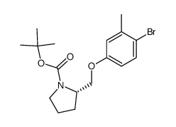 1-bromo-4-[1-(tert-butoxycarbonyl)-(2S)-pyrrolidinylmethoxy]-2-methylbenzene结构式