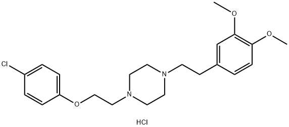 Piperazine, 1-[2-(4-chlorophenoxy)ethyl]-4-[2-(3,4-dimethoxyphenyl)ethyl]-, dihydrochloride Structure