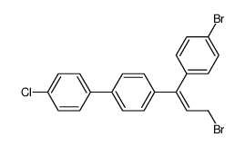 (Z)-4-[3-bromo-1-(4-bromophenyl)-1-propenyl]-4'-chloro-1,1'-biphenyl structure