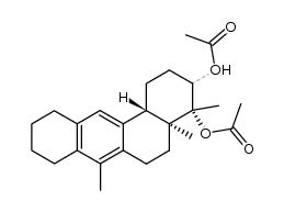 (4aS)-3ξ,4c-Diacetoxy-4t,4ar,7-trimethyl-(12btH)-1,2,3,4,4a,5,6,8,9,10,11,12b-dodekahydro-benz[a]anthracen, 17aβ,17ξ-Diacetoxy-17aα-methyl-Δ5,7,9-anthra-D-homo-androstatrien-17-one结构式