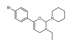 1-(6-(4-bromophenyl)-3-ethyl-3,4-dihydro-2H-pyran-2-yl)piperidine结构式