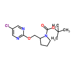 2-(5-Chloro-pyrimidin-2-yloxymethyl)-pyrrolidine-1-carboxylic acid tert-butyl ester结构式