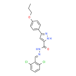 N'-[(E)-(2,6-dichlorophenyl)methylidene]-3-(4-propoxyphenyl)-1H-pyrazole-5-carbohydrazide结构式