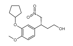 (R)-3-(3-(cyclopentyloxy)-4-methoxyphenyl)-4-nitrobutan-1-ol结构式