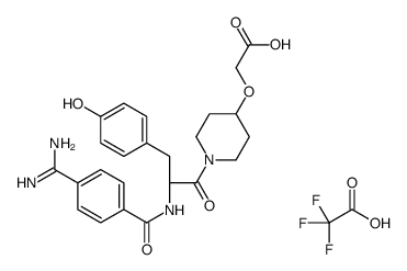 2-[1-[(2S)-2-[(4-carbamimidoylbenzoyl)amino]-3-(4-hydroxyphenyl)propanoyl]piperidin-4-yl]oxyacetic acid,2,2,2-trifluoroacetic acid Structure