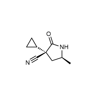 (3R,5S)-3-环丙基-5-甲基-2-氧代-吡咯烷-3-甲腈结构式