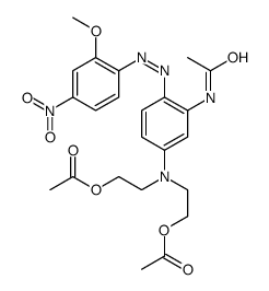 2,2'-[[3-carbamoyl-4-[(2-methoxy-4-nitrophenyl)azo]phenyl]imino]diethyl diacetate structure