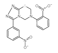 6-(2-nitrophenyl)-3-(3-nitrophenyl)-6,7-dihydro-5H-[1,2,4]triazolo[3,4-b][1,3,5]thiadiazine (en)结构式