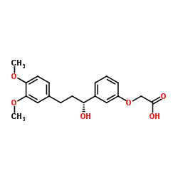 (R)-2-(3-(3-(3,4-二甲氧基苯基)-1-羟丙基)苯氧基)乙酸结构式