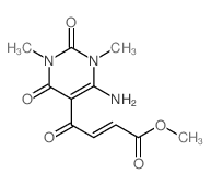 2-Butenoicacid,4-(6-amino-1,2,3,4-tetrahydro-1,3-dimethyl-2,4-dioxo-5-pyrimidinyl)-4-oxo-,methyl ester, (E)- (9CI) Structure