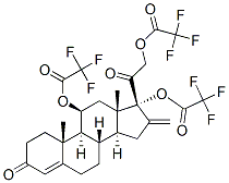 Pregn-4-ene-3,20-dione, 11beta,17,21-trihydroxy-16-methylene-, tris(tr ifluoroacetate) structure