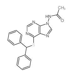 N-(6-benzhydrylsulfanylpurin-9-yl)acetamide Structure