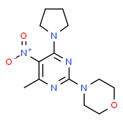 4-(4-methyl-5-nitro-6-(pyrrolidin-1-yl)pyrimidin-2-yl)morpholine结构式