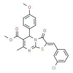 methyl 2-(3-chlorobenzylidene)-5-(4-methoxyphenyl)-7-methyl-3-oxo-2,3-dihydro-5H-[1,3]thiazolo[3,2-a]pyrimidine-6-carboxylate Structure