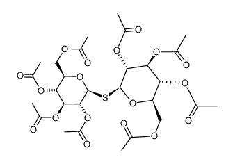 .beta.-D-Glucopyranoside, 2,3,4,6-tetra-O-acetyl-.beta.-D-glucopyranosyl 1-thio-, tetraacetate structure