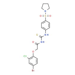 2-(4-bromo-2-chlorophenoxy)-N-({[4-(1-pyrrolidinylsulfonyl)phenyl]amino}carbonothioyl)acetamide structure