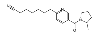 7-[5-(2-methylpyrrolidine-1-carbonyl)pyridin-2-yl]heptanenitrile Structure