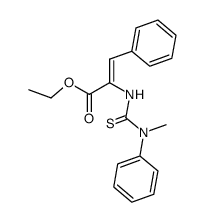 (Z)-2-(3-Methyl-3-phenyl-thioureido)-3-phenyl-acrylic acid ethyl ester结构式