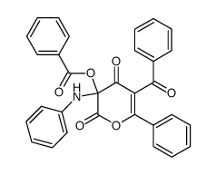 3-anilino-5-benzoyl-3-benzoyloxy-6-phenyl-pyran-2,4-dione结构式