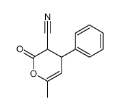 6-methyl-2-oxo-4-phenyl-3,4-dihydropyran-3-carbonitrile结构式