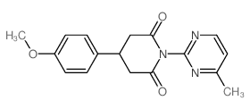 4-(4-methoxyphenyl)-1-(4-methylpyrimidin-2-yl)piperidine-2,6-dione structure