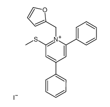 1-(furan-2-ylmethyl)-2-(methylthio)-4,6-diphenylpyridin-1-ium iodide Structure