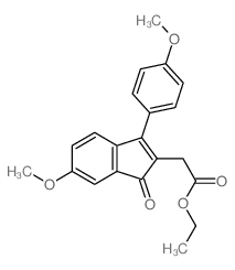 1H-Indene-2-aceticacid, 6-methoxy-3-(4-methoxyphenyl)-1-oxo-, ethyl ester Structure