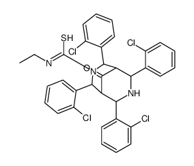 2,4,6,8-tetrakis(2-chlorophenyl)-N-ethyl-9-oxo-3,7-diazabicyclo[3.3.1]nonane-3-carbothioamide Structure