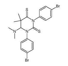 1,3-Bis(4-bromphenyl)-6-(dimethylamino)-5,6-dihydro-5,5-dimethyl-2,4(1H,3H)-pyrimidindithion Structure