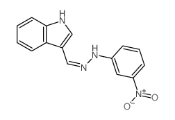 1-(indol-3-ylidenemethyl)-2-(3-nitrophenyl)hydrazine结构式