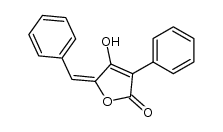 (E)-5-benzylidene-4-hydroxy-3-phenylfuran-2(5H)-one structure