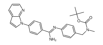 tert-butyl 4-(4-(1H-pyrrolo[2,3-b]pyridin-1-yl)benzamido)benzylmethylcarbamate结构式