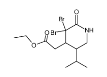 4-Ethoxycarbonylmethyl-3,3-dibrom-5-isopropyl-piperidin-2-on结构式