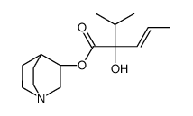 1-azabicyclo[2.2.2]octan-3-yl (E)-2-hydroxy-2-propan-2-ylpent-3-enoate结构式