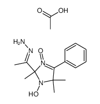 acetate of 2-acetyl-1-hydroxy-3-oxido-2,5,5-trimethyl-4-phenyl-3-imidazoline hydrazone Structure