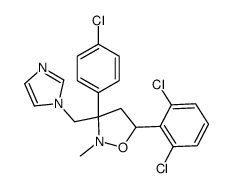 3-(4-chlorophenyl)-5-(2,6-dichlorophenyl)-3-(imidazol-1-ylmethyl)-2-methyl-1,2-oxazolidine Structure