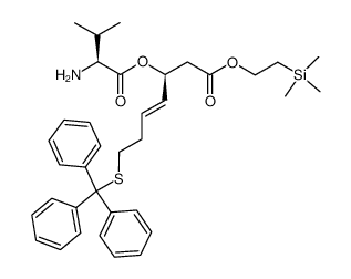 (S,E)-2-(trimethylsilyl)ethyl 3-(((S)-2-amino-3-methylbutanoyl)oxy)-7-(tritylthio)hept-4-enoate Structure