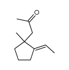 1-(2(E)-ethylidene-1-methylcyclopentyl)propan-2-one结构式