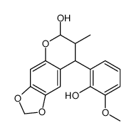 8-(2-hydroxy-3-methoxyphenyl)-7-methyl-7,8-dihydro-6H-[1,3]dioxolo[4,5-g]chromen-6-ol Structure