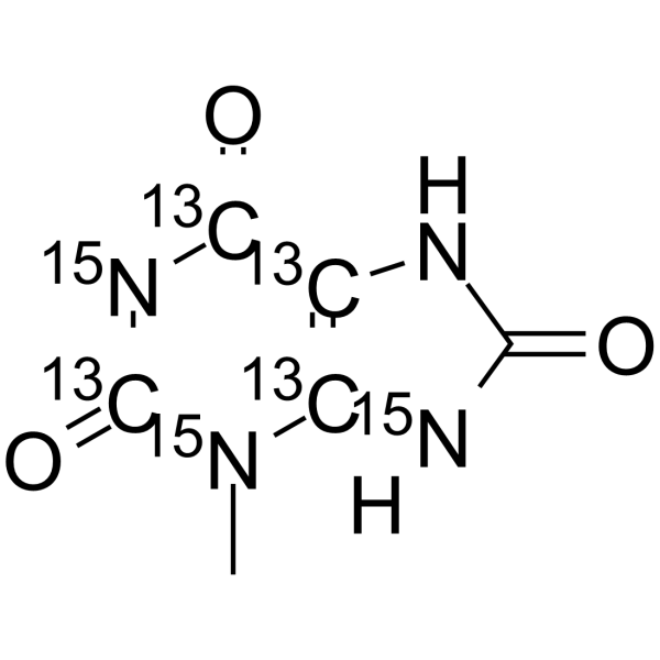 1,3-Dimethyluric Acid-13C4,15N3结构式