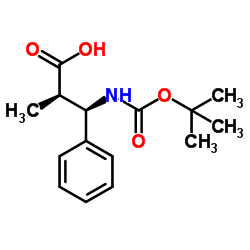 (2R,3R)-2-Methyl-3-({[(2-methyl-2-propanyl)oxy]carbonyl}amino)-3-phenylpropanoic acid structure