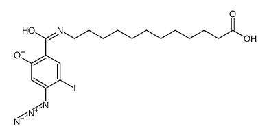 12-((5-iodo-4-azido-2-hydroxybenzoyl)amino)dodecanoate Structure