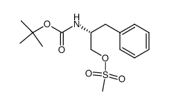 2-(R)-(BOC-amino)-1-O-methanesulfonyloxy-3-phenylpropane结构式