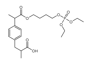 3-(4-(1-(4-((diethoxyphosphoryl)oxy)butoxy)-1-oxopropan-2-yl)phenyl)-2-methylpropanoic acid Structure