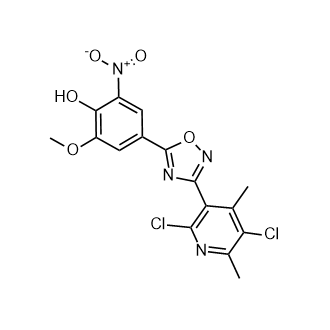 4-[3-(2,5-二氯-4,6-二甲基-3-吡啶基)-1,2,4-噁二唑-5-基]-2-甲氧基-6-硝基苯星空app结构式