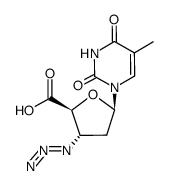 3'-azido-3'-deoxy-thymidine-5'-carboxylic acid结构式