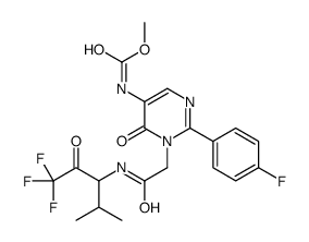 2-(4-fluorophenyl)-5-((methoxycarbonyl)amino)pyrimidin-4-one-3-ethanoylvaline-trifluoromethylketone结构式