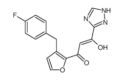 (Z)-1-[3-[(4-fluorophenyl)methyl]furan-2-yl]-3-hydroxy-3-(1H-1,2,4-triazol-5-yl)prop-2-en-1-one Structure