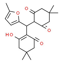 2-[(2-hydroxy-4,4-dimethyl-6-oxocyclohex-1-en-1-yl)(5-methylfuran-2-yl)methyl]-5,5-dimethylcyclohexane-1,3-dione结构式